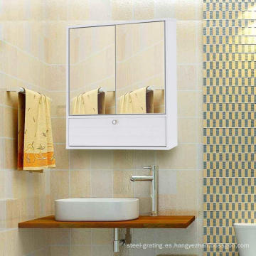 Mueble de baño blanco con 2 puertas y espejo